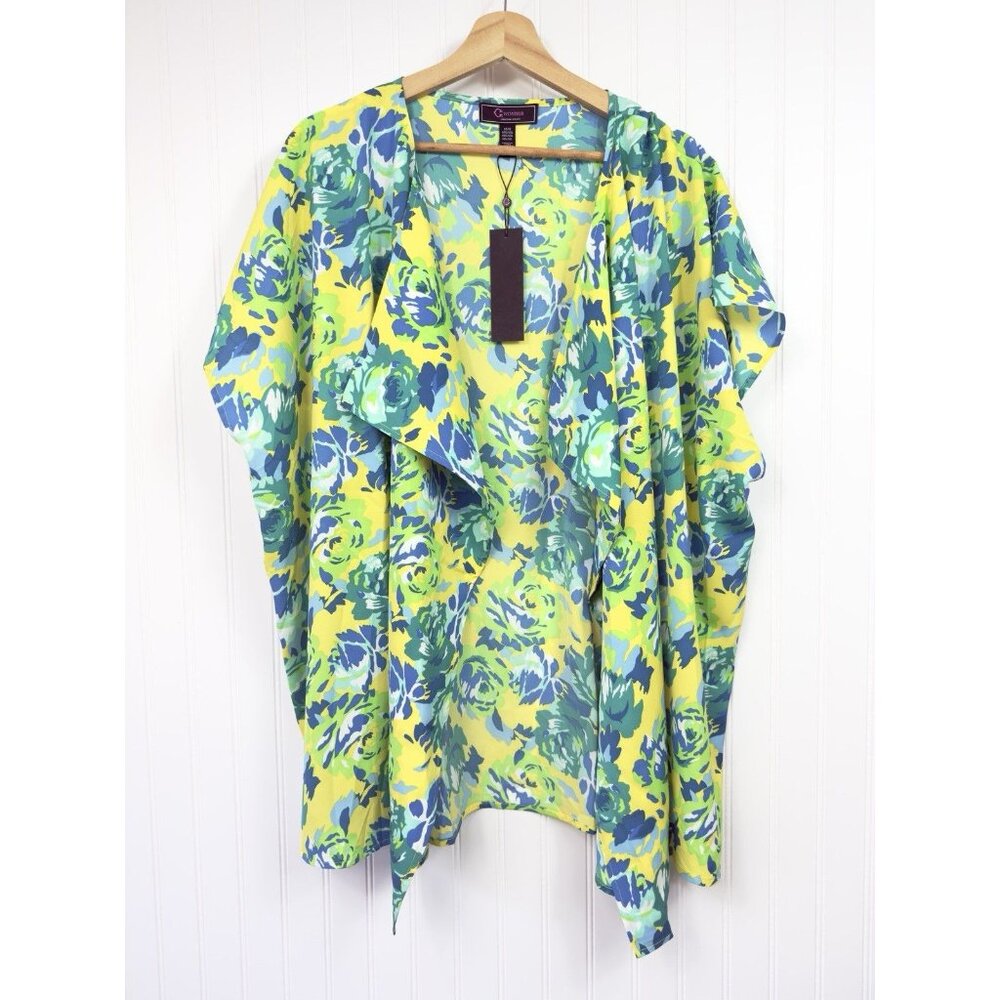 C Wonder Christian Siriano Floral Kimono 0X/1X Multicolor NWT Lightweight